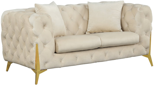 Kingdom Cream Velvet Loveseat