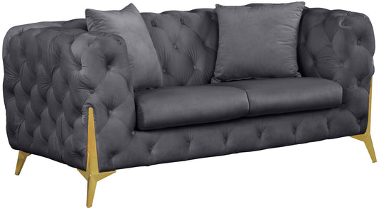 Kingdom Grey Velvet Loveseat