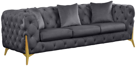 Kingdom Grey Velvet Sofa