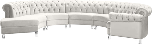 Anabella Cream Velvet 5pc. Sectional