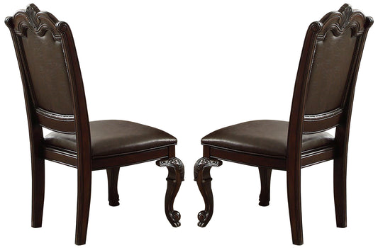 Crown Mark Kiera Dining Side Chair in Rich Brown (Set of 2) image