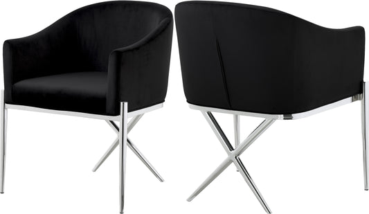 Xavier Black Velvet Dining Chair