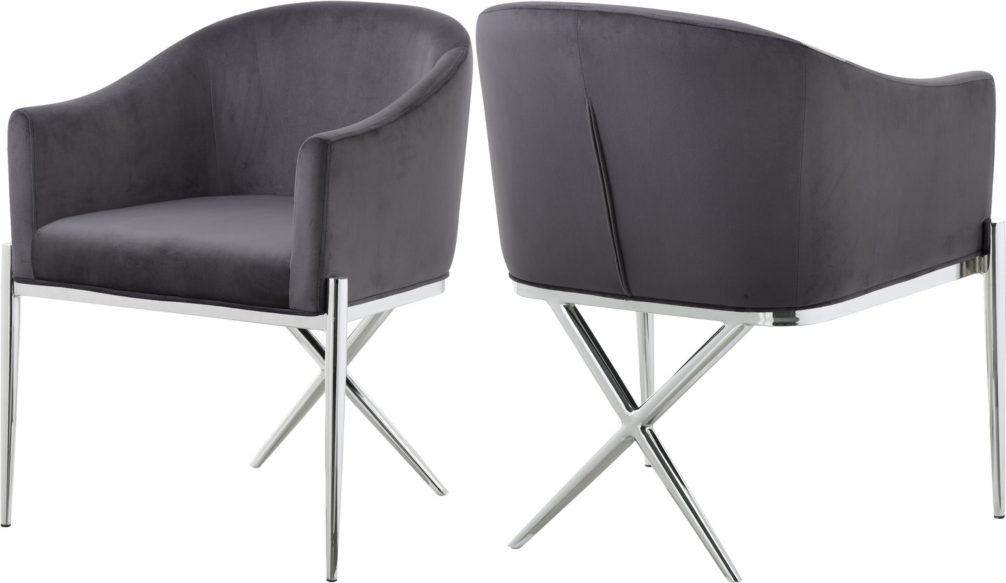 Xavier Grey Velvet Dining Chair