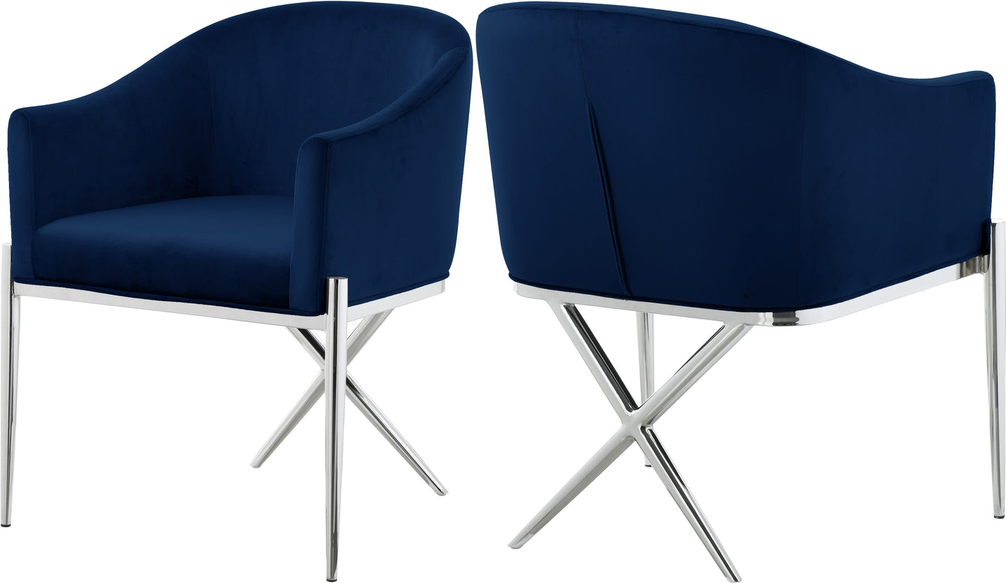 Xavier Navy Velvet Dining Chair