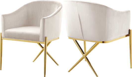 Xavier Cream Velvet Dining Chair