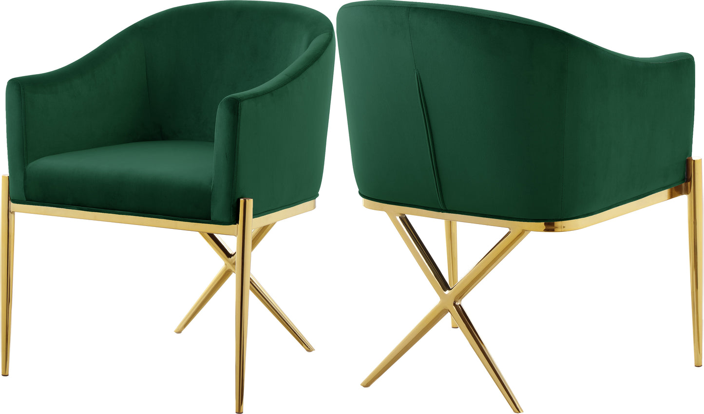 Xavier Green Velvet Dining Chair