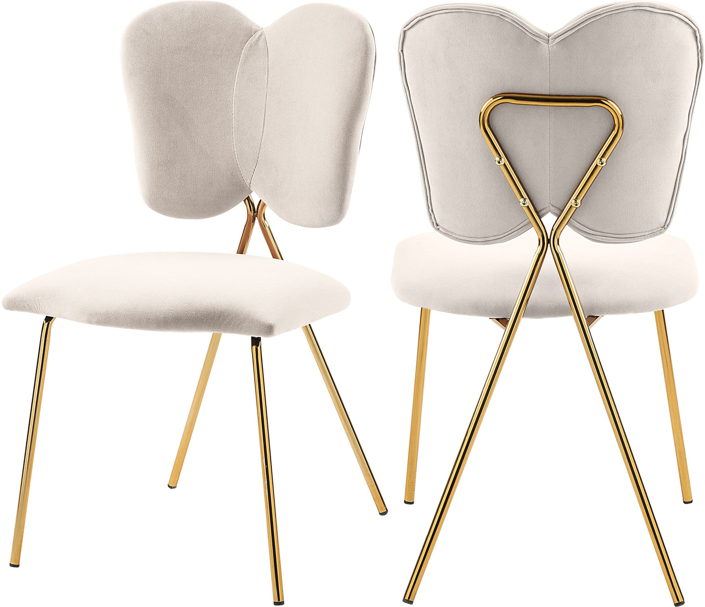 Angel Cream Velvet Dining Chair