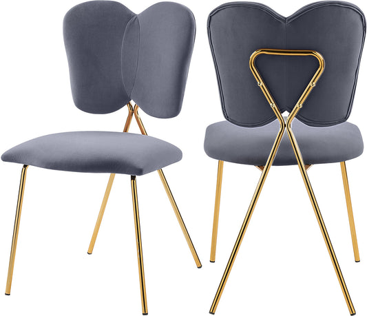 Angel Grey Velvet Dining Chair