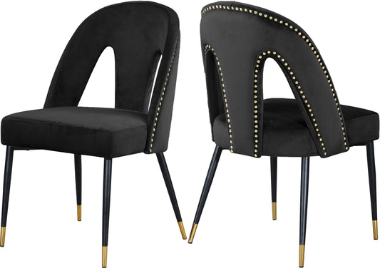 Akoya Black Velvet Dining Chair