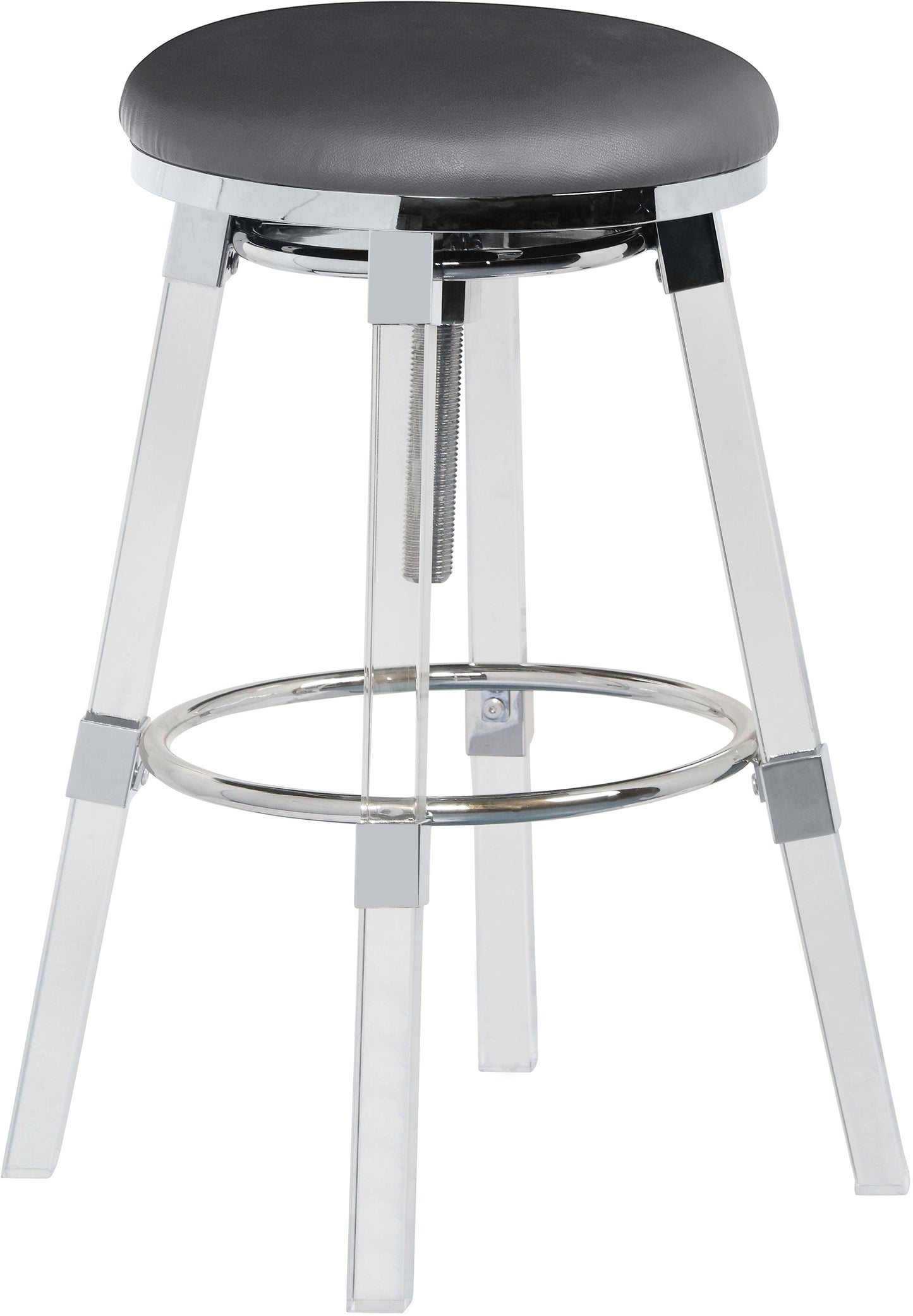 Venus Grey Faux Leather Adjustable Stool