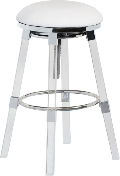 Venus White Faux Leather Adjustable Stool