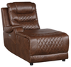 Homelegance Furniture Putnam Power Left Side Reclining Chaise with USB Port in Brown 9405BR-LCPW image