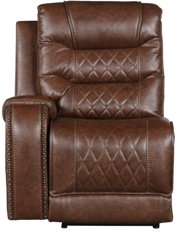 Homelegance Furniture Putnam Power Left Side Reclining Chair with USB Port in Brown 9405BR-LRPW image