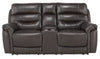 Homelegance Furniture Lance Power Double Reclining Loveseat with Power Headrests in Brown 9527BRW-2PWH image