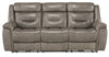 Homelegance Furniture Danio Power Double Reclining Sofa with Power Headrests in Brownish Gray 9528BRG-3PWH image