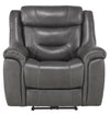 Homelegance Furniture Danio Power Double Reclining Chair with Power Headrests in Dark Gray 9528DGY-1PWH image