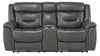 Homelegance Furniture Danio Power Double Reclining Loveseat with Power Headrests in Dark Gray 9528DGY-2PWH image