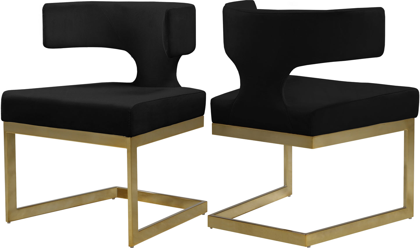 Alexandra Black Velvet Dining Chair