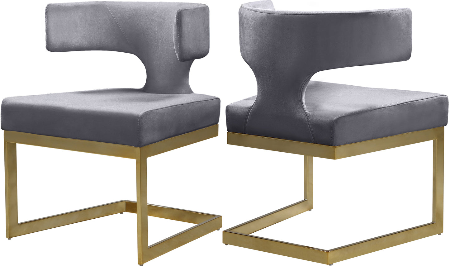 Alexandra Grey Velvet Dining Chair