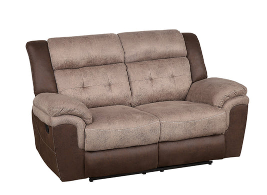 Chai Relcining Loveseat in 2 Tones