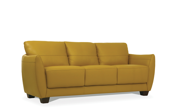 Valeria Mustard Leather Sofa