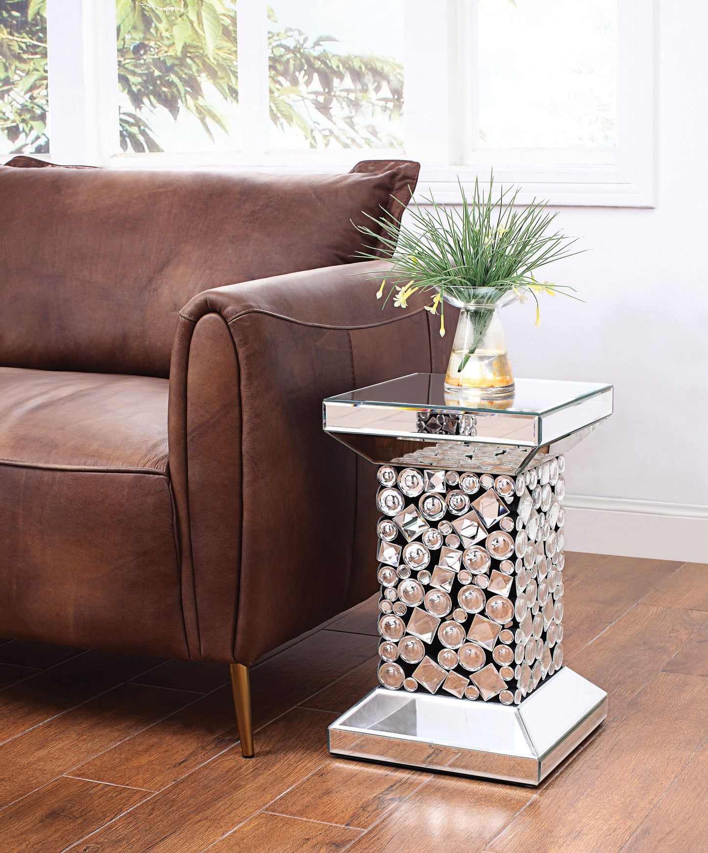 Kachina Mirrored & Faux Gems End Table