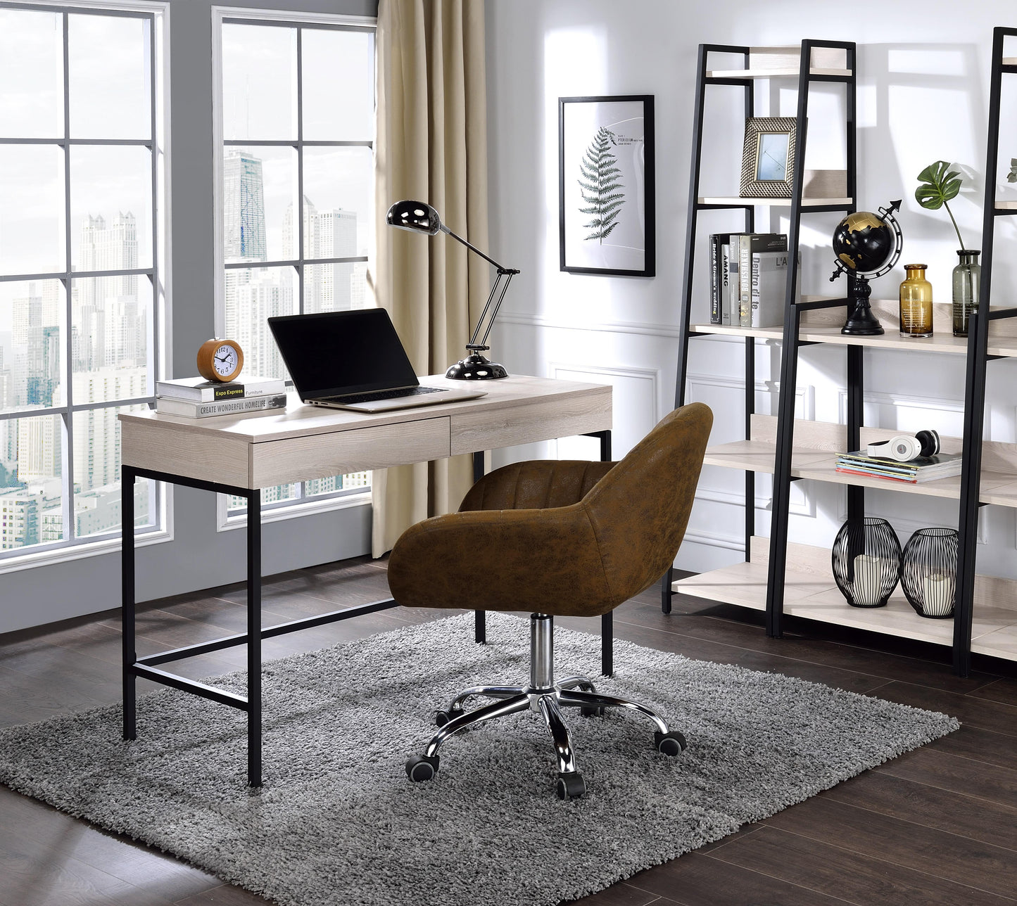 Wendral Natural & Black Desk