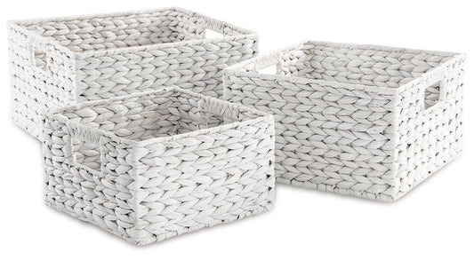 Elian Antique White Basket (Set of 3)