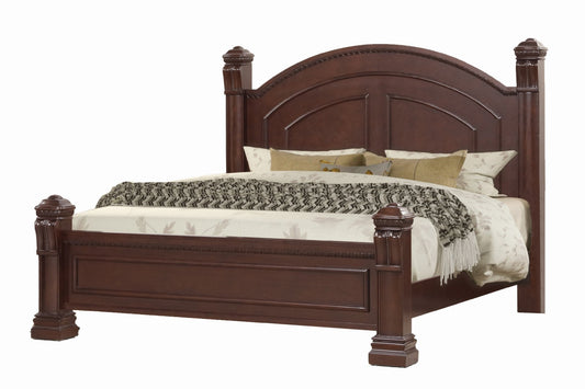 Galaxy Home Aspen King Size Traditional Bed made with Wood Cherry Solid Wood