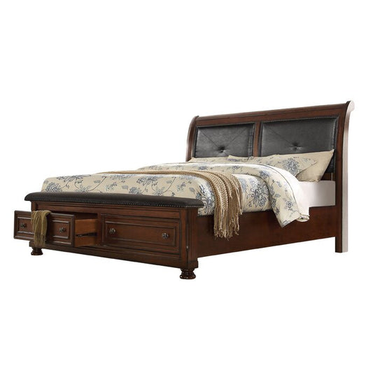 Austin King Size Leather Headboard Storage Bed made with Wood