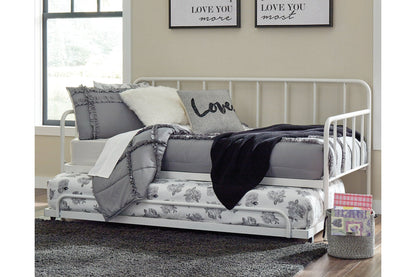 Trentlore White Twin Metal Day Bed with Trundle