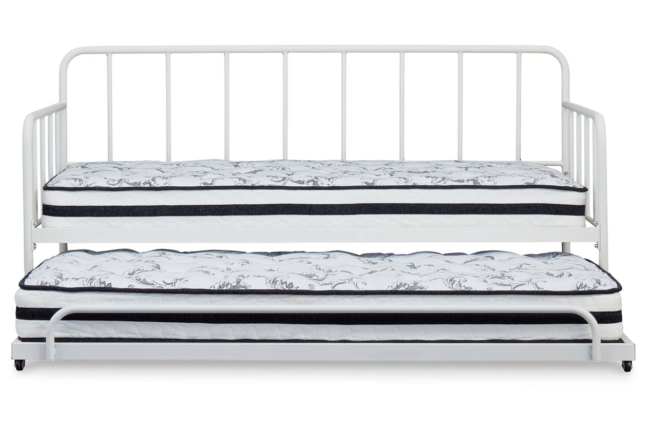 Trentlore White Twin Metal Day Bed with Trundle