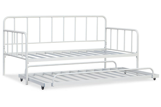 Trentlore White Twin Metal Day Bed with Trundle