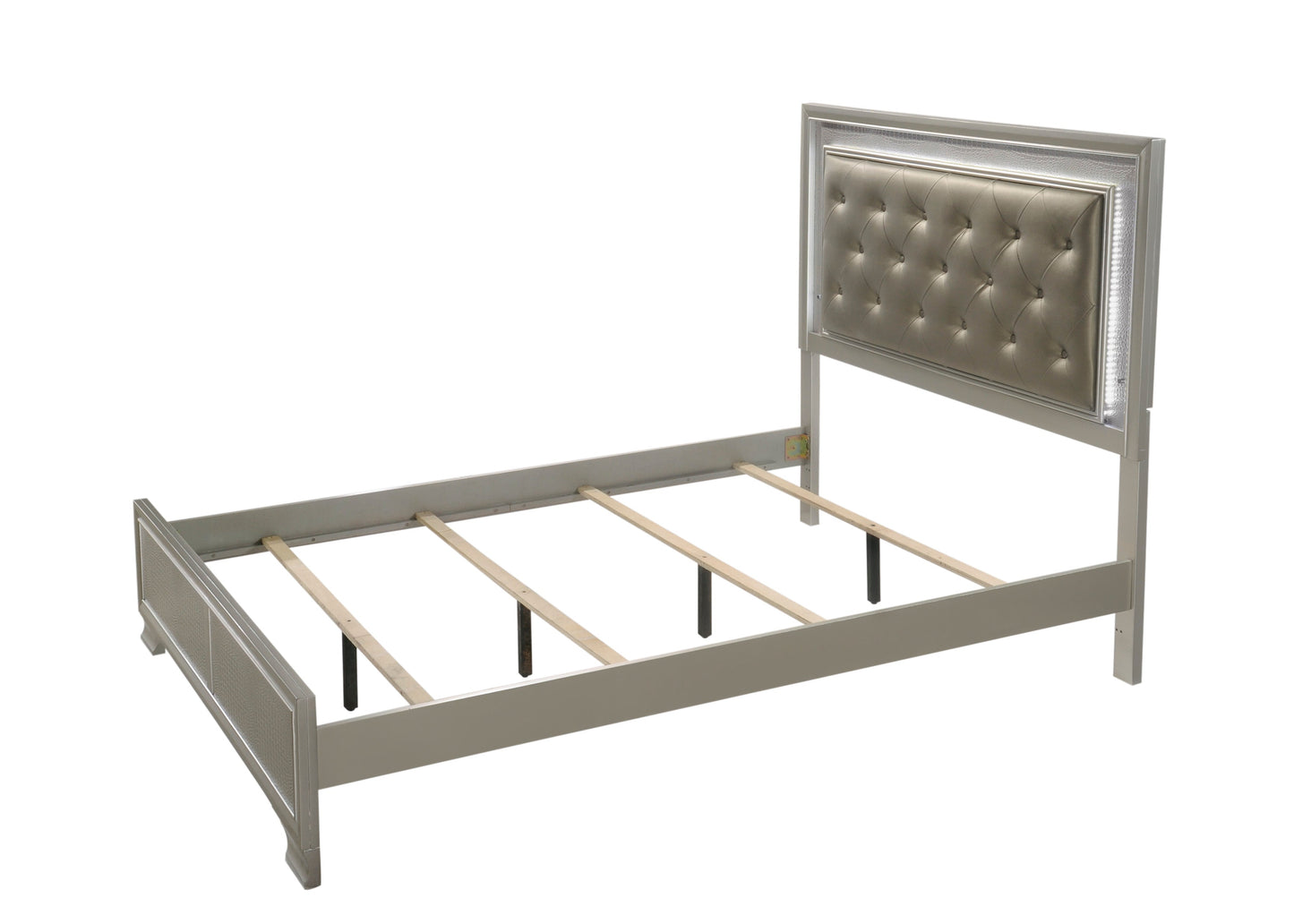 Ginebra Champagne LED Upholstered Panel Bedroom Set