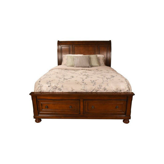 Galaxy Home Baltimore Queen Storage Bed made with Wood Drak Walnut Wood
