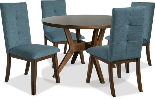 Argyle 5-Piece Round Dining Package - Aqua