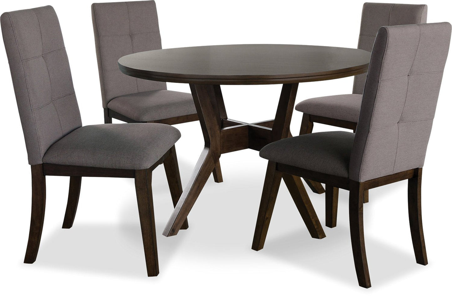 Argyle 5-Piece Round Dining Package - Brown