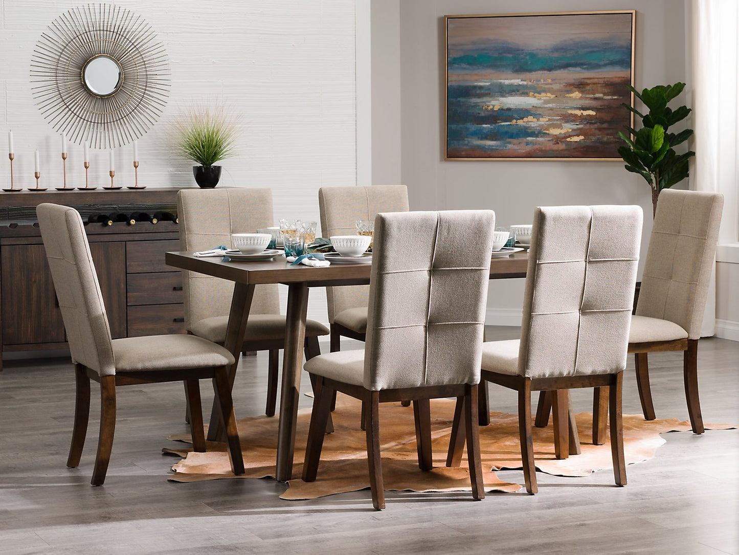 Argyle 7-Piece Dining Package - Beige