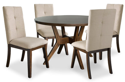 Argyle 5-Piece Round Dining Package - Beige