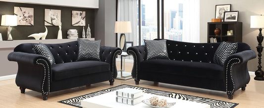 JOLANDA I Black Sofa + Love Seat