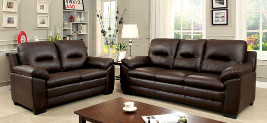 PARMA Brown Sofa + Love Seat