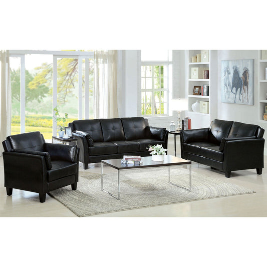 PIERRE Sofa + Love Seat + Chair, Black