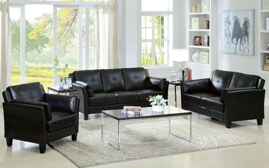 Pierre Black Sofa + Love Seat, Black