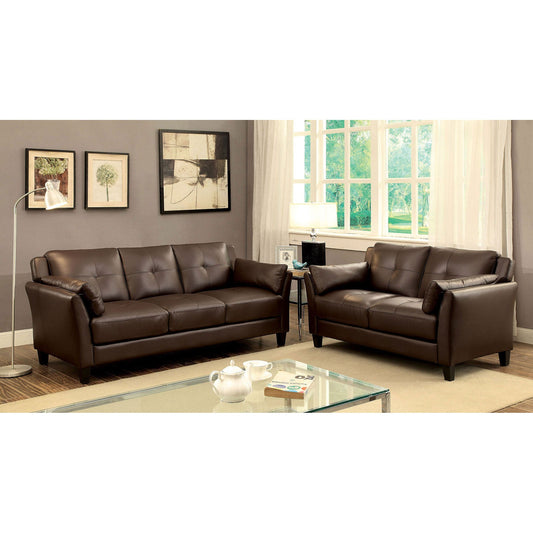 YSABEL Brown Sofa + Love Seat, Brown