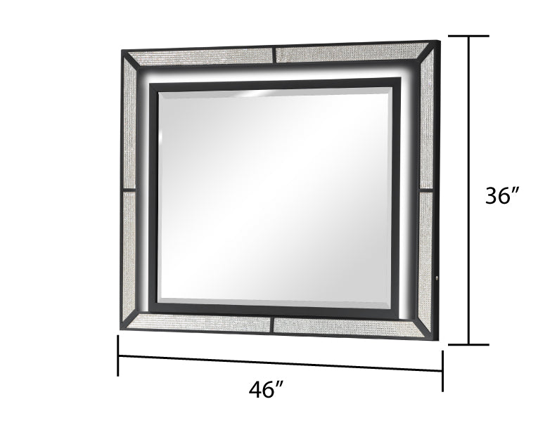 Crystal Modern Mirror made with Wood Finished