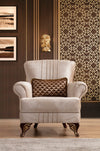 Galaxy Home Carmen Chair Made With Chenille Upholstery Beige Color Chenille