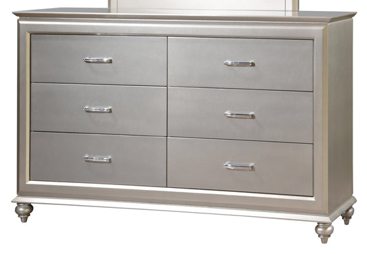Alia Modern Style Dresser in Silver finish Wood