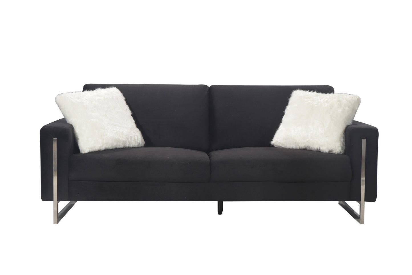 Black Sofa with 2 Pillows