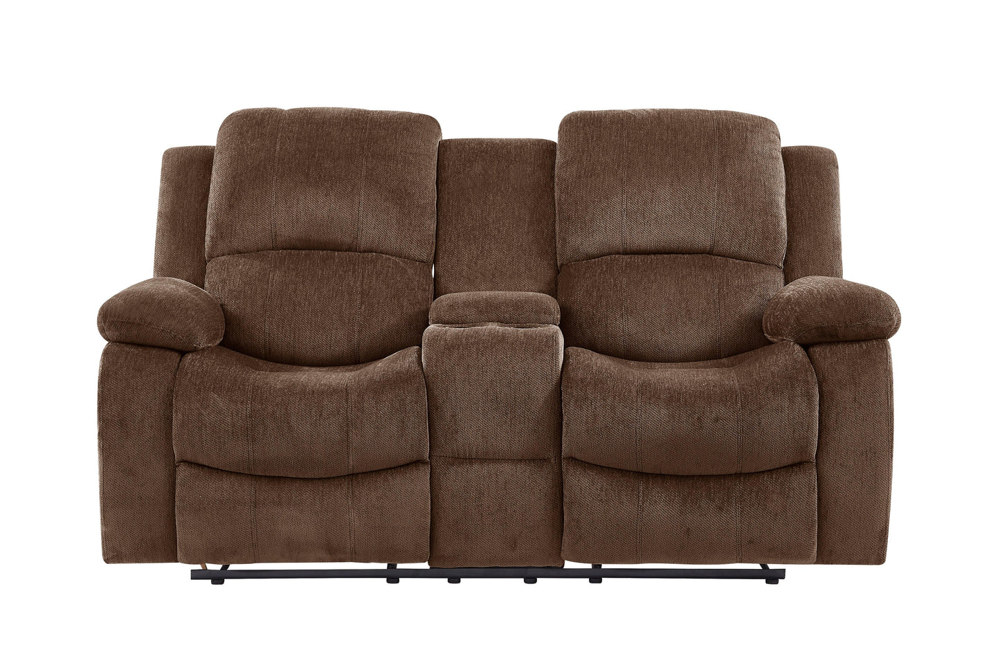 Brown Console Reclining Loveseat