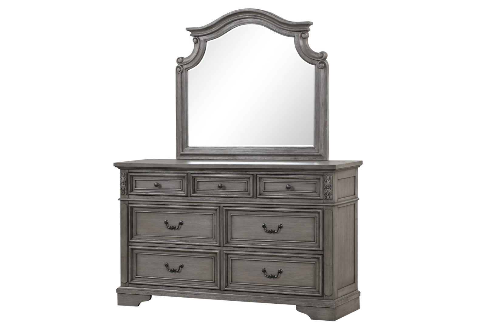 Galaxy Home Grace Traditional Style Dresser Made With Wood Gray Solid Wood